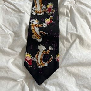 Fun Calvin & Hobbes Necktie, Fun Tie dancing music black